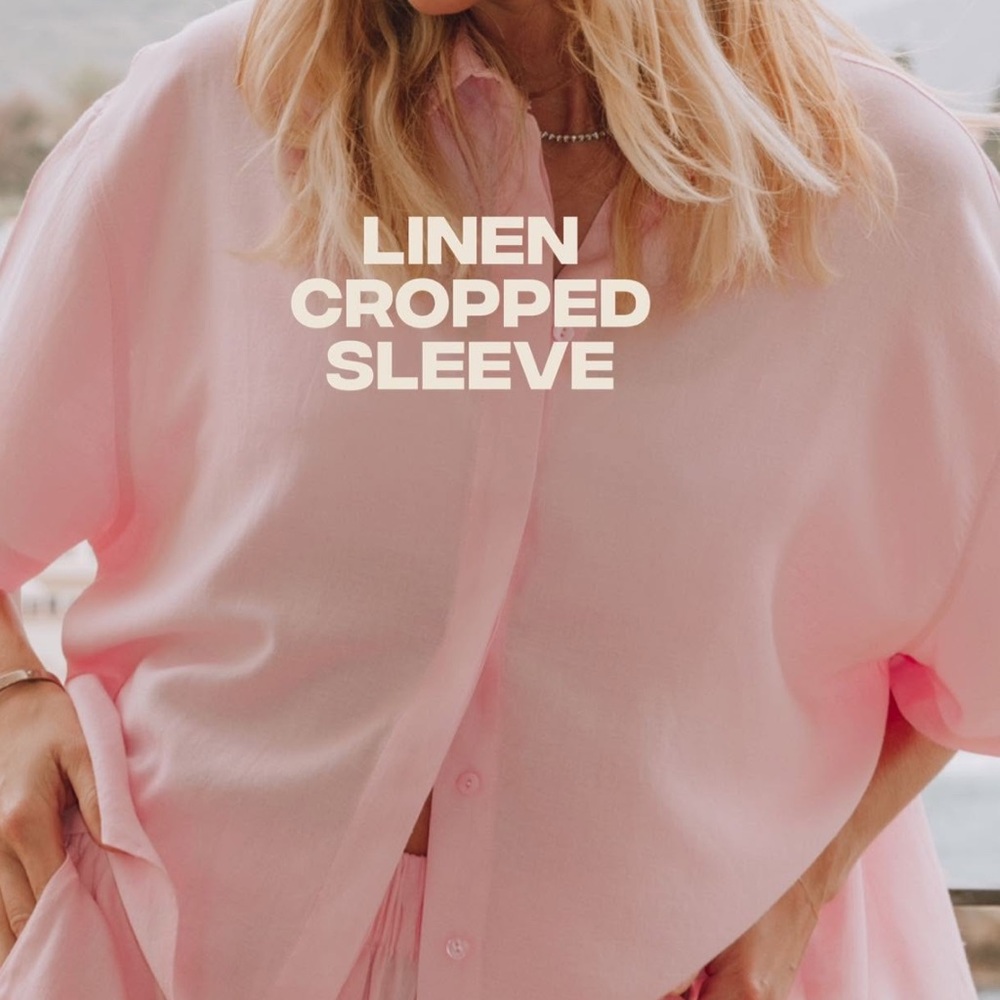 Daily Drills pink linen set- size S/M